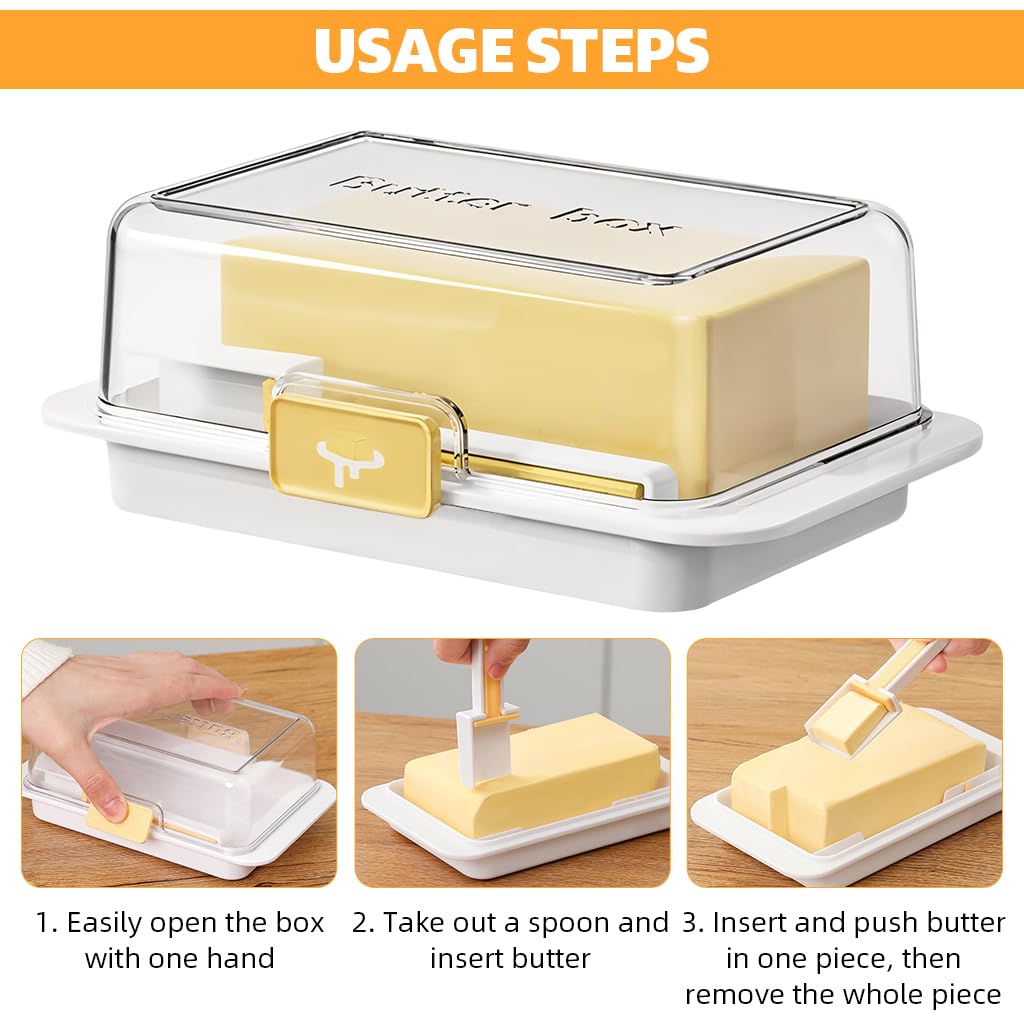 Supvox Butter Cheese Storage Case for 200–500g Blocks with Bottom Guiding Lines | 3 PCS