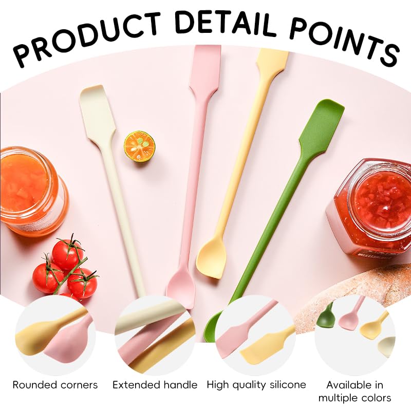 Supvox Kitchen Spatula Set 4Pcs for Baking with Dual‑Head Design and BPA‑Free Silicone 10 in | 4 Color Options