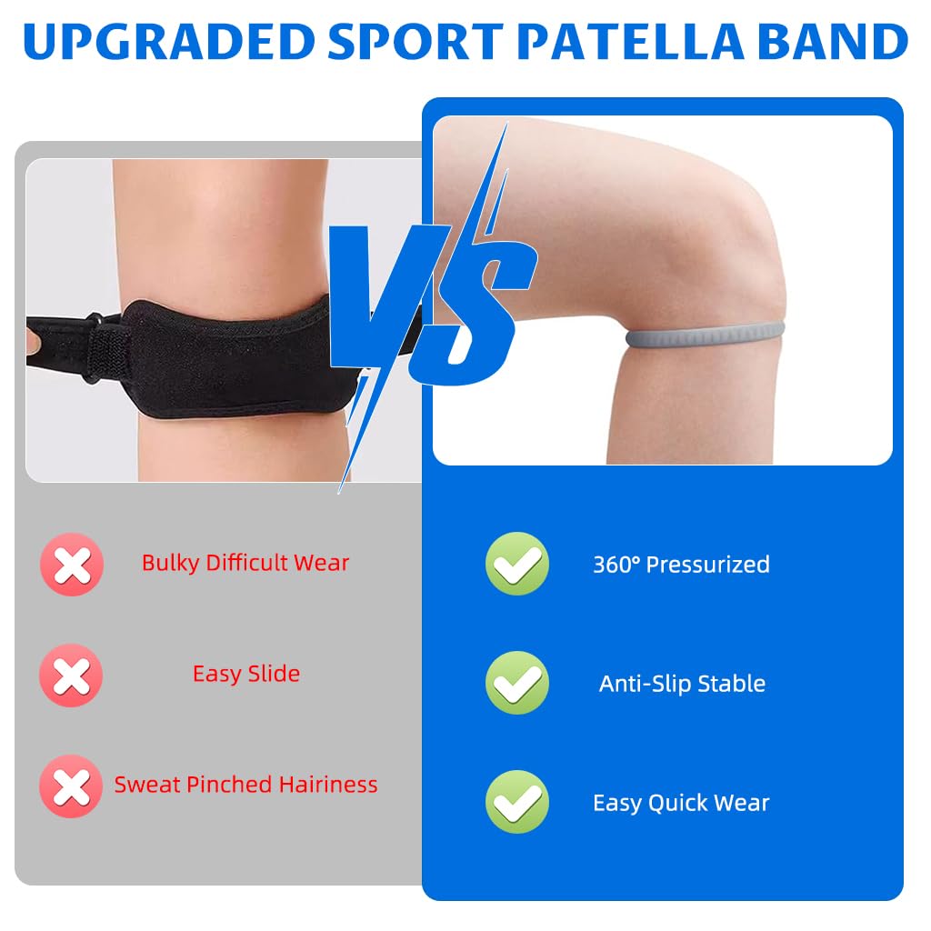 Proberos Patella Support Knee Brace for Pain Relief with Silicone Bands & 2 PCs | Hypoallergenic Neoprene Design