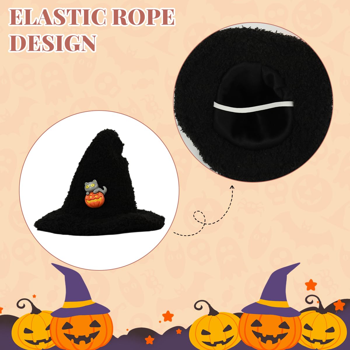 PATPAT Halloween Wizard Pumpkin Jumpsuit for 4'' and 6'' Collectible Dolls with Hat | Festive Display Outfit