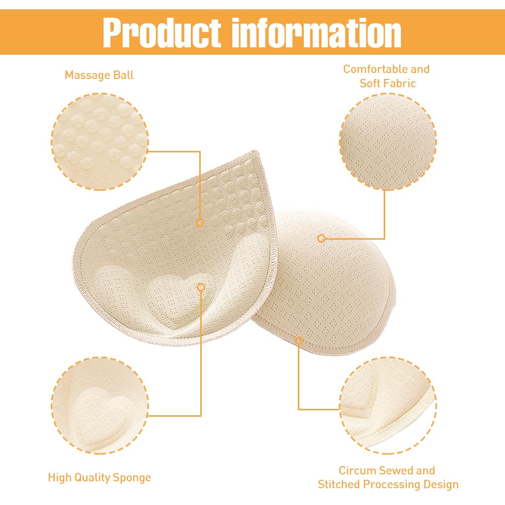 MAYCREATE Bra Pads Inserts for Sports Bras and Bikini Tops featuring 3D Push Up Design | 2 Pairs Breathable Faux Latex Cups