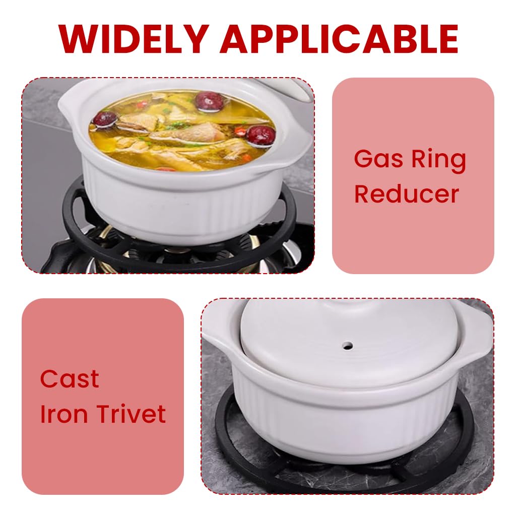 Supvox Gas Saver Stand for Wok Stability with 8 in Cast Iron Support Ring | Even Heating