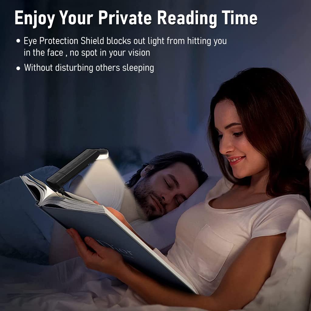 ELEPHANTBOAT LED Book Light for Reading with Flexible Clamp and 3 Colors & 5 Brightness