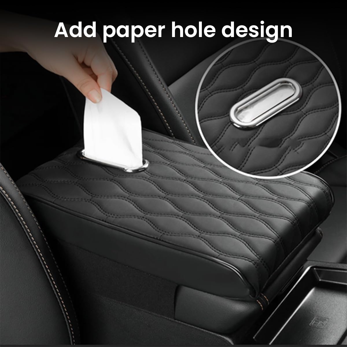 STHIRA Leather Armrest for Car with Ergonomic Memory Foam Support | Universal Fit Cushion