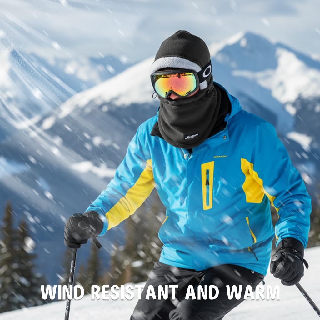 SANNIDHI Winter Balaclava for Riding and Skiing featuring Drawstring Face Cover | Warm Fleece Neck Gaiter for Men and Women