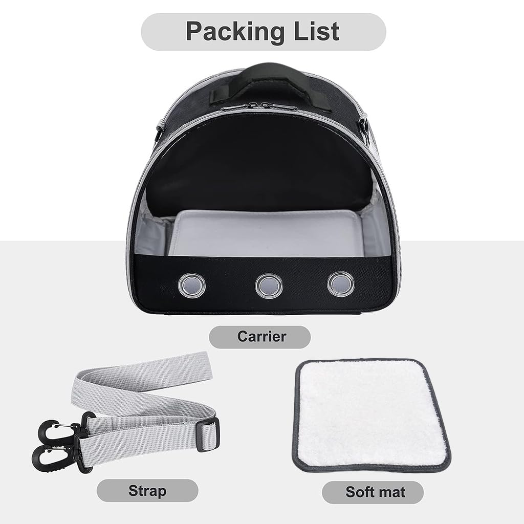 Qpets Small Pet Carrier for Guinea Pigs and Rabbits with Clear Window and Ventilation | 10×12×10 in Lightweight Travel Bag