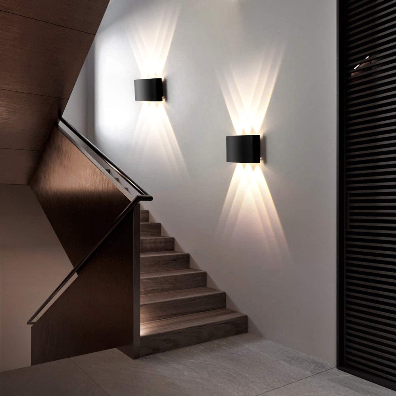 ELEPHANTBOAT LED Wall Light for Indoor Use with Up Down Beam 6W Warm White Black Fixture