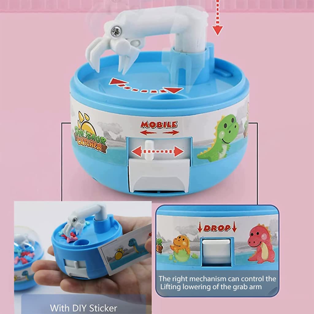 PATPAT Mini Claw Machine for Kids with 8 Dinosaur Prizes featuring 3 Lever Controls | Fun Birthday Gift for 3–8 Year Olds