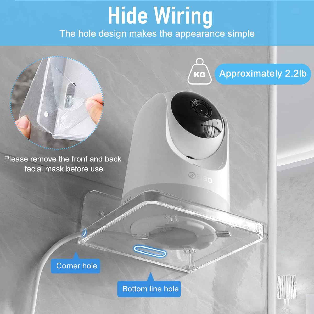 ZIBUYU Clear Acrylic Floating Shelves for Cameras and Baby Monitors | 2pcs Wall Mounted Storage