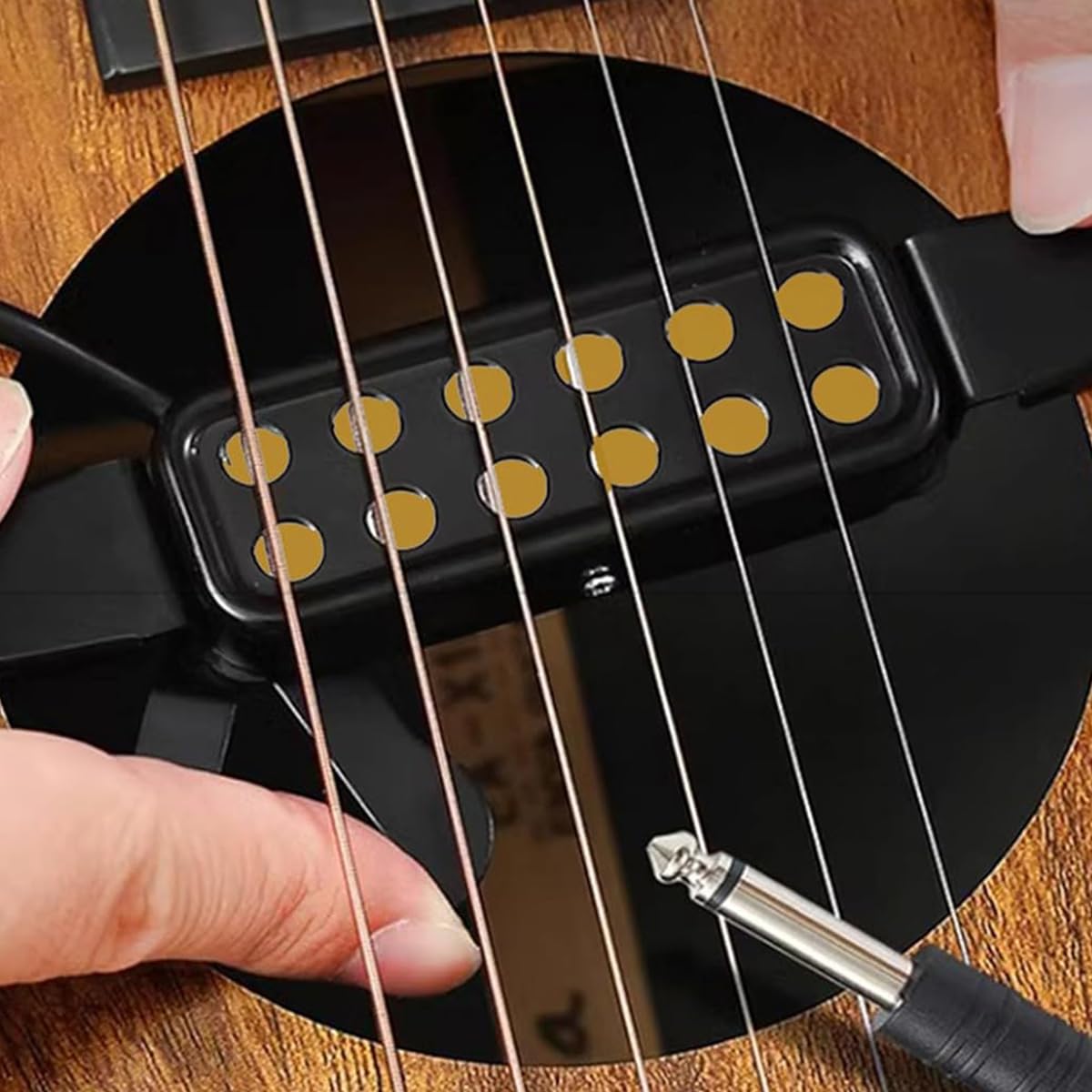 HASTHIP Guitar Pickup for Acoustic to Electric Use with 12 Pole Pieces and 10Ft Cable | 2PCS
