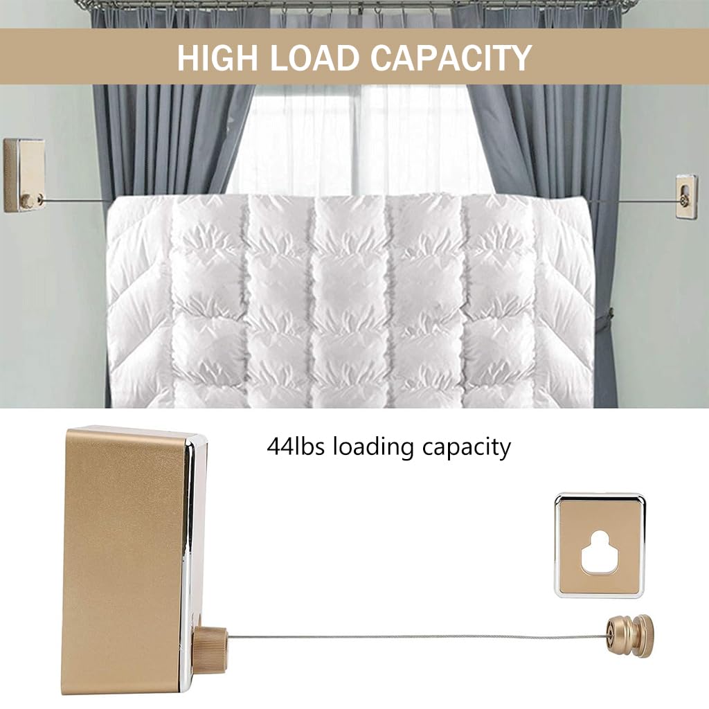 HASTHIP Retractable Clothesline for Indoor and Outdoor Drying with 13.7ft Adjustable Wire | 44lbs Load Stainless Steel PVC Coating