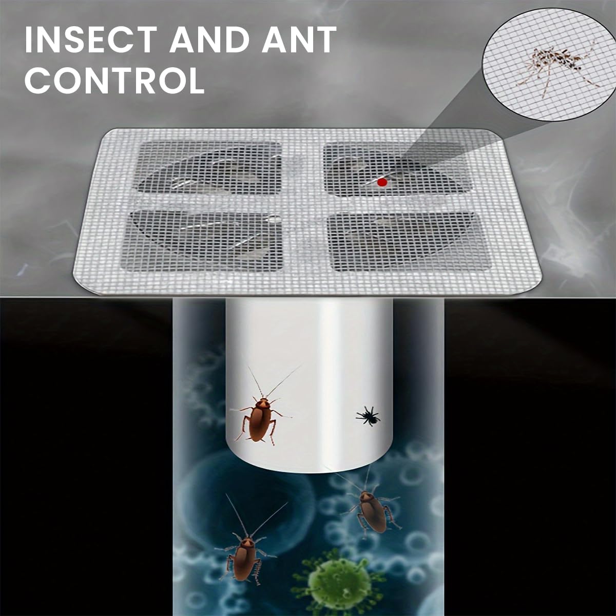 HASTHIP Disposable Shower Drain Hair Catcher for Bathroom and Kitchen | 10 Pack 4 x 4 in Mesh Stickers with Waterproof Adhesive