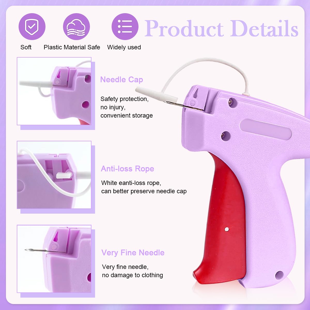 Supvox Clothing Stapler Kit for Quick Repairs with 6 Needles and 2000 Fasteners | Ergonomic Handheld Sewing Gun