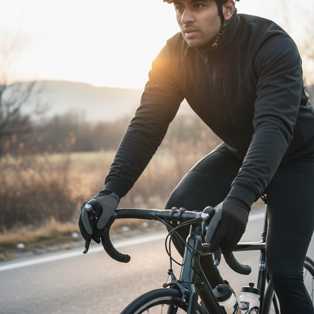 GUSTAVE Winter Gloves for Men with Touchscreen Fingertips and Anti Slip Palm | Black Grey