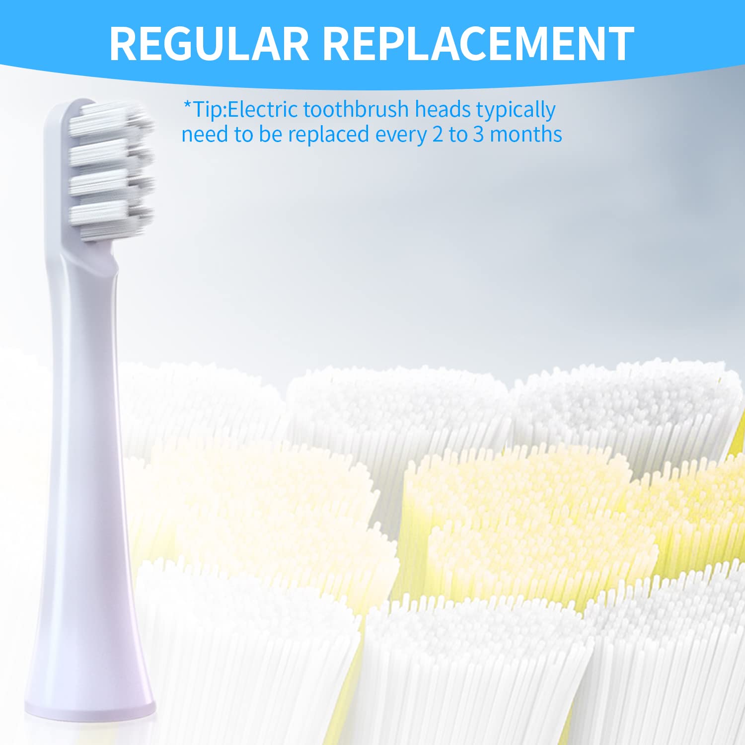 HANNEA® MI Toothbrush Head T100 Replacement Brush Heads For Adults Compatible With Electric Toothbrush Heads of MI T100 Pack of 4