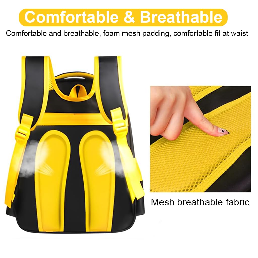 Venzina School Bags for Boys with 3D Batman Hard Shell Design and Oxford Cloth | Ages 6–10