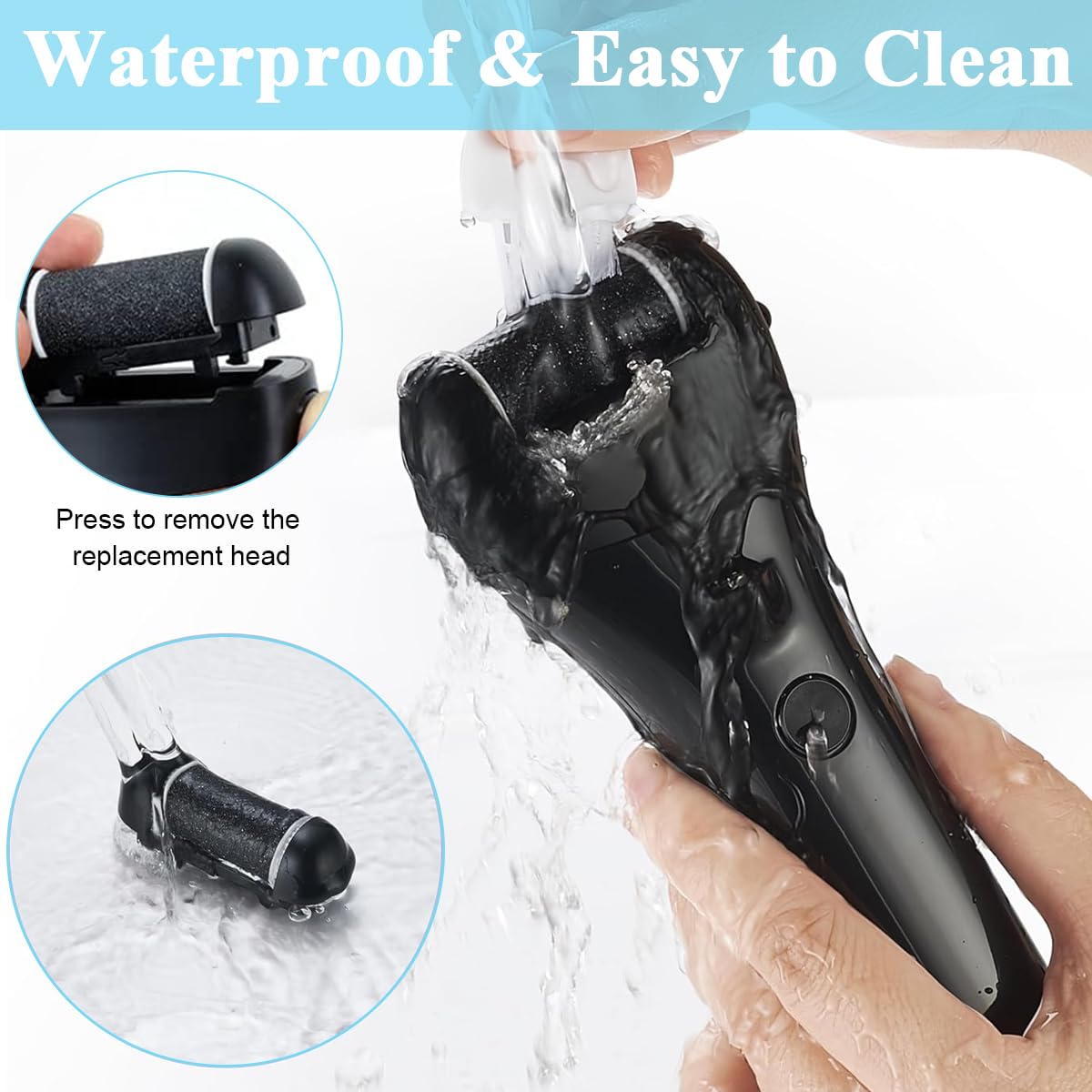 MAYCREATE Electric Callus Remover for Feet with 3 Speeds and 3 Grinding Heads | USB Rechargeable