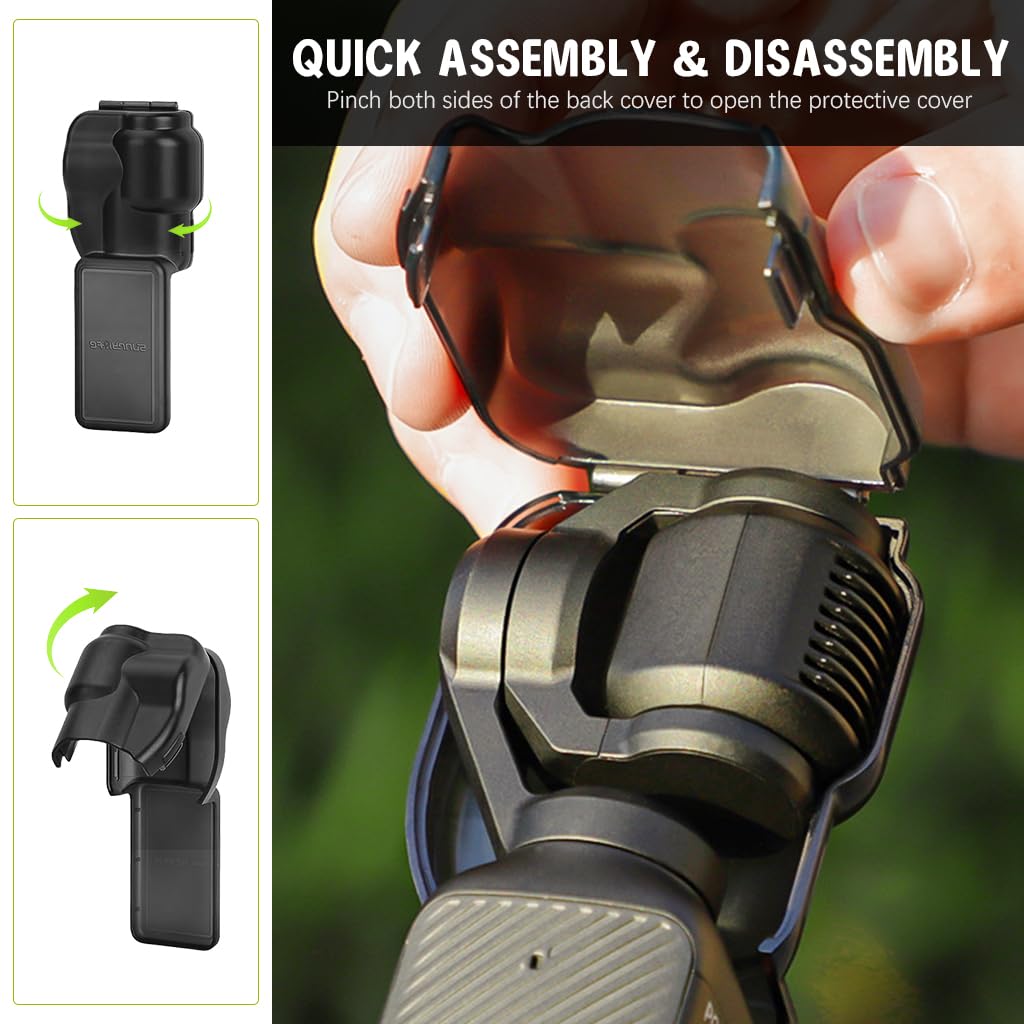 ZORBES Protective Cover for DJI OSMO Pocket 3 with Openable Hood and ABS Lens Shield | Snap-On Anti-Scratch Design