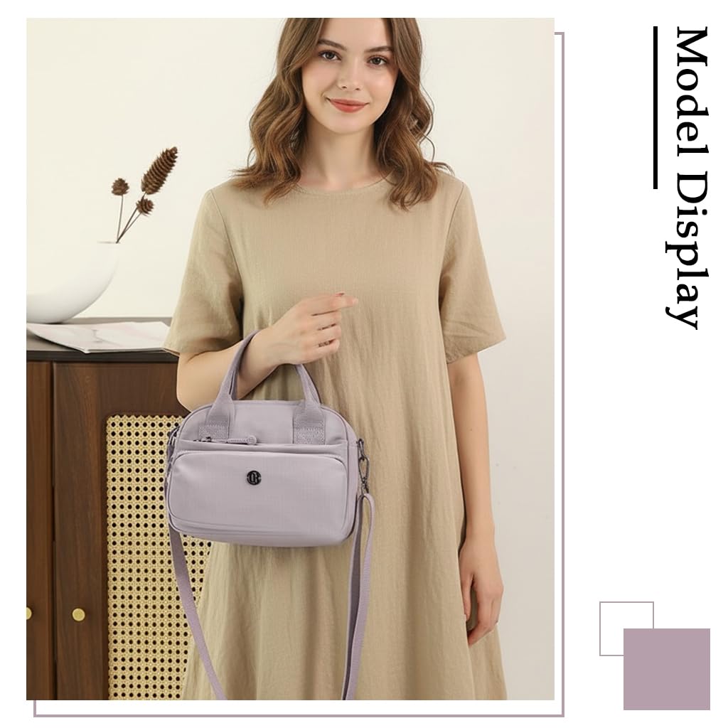 Zibuyu Mini Nylon Crossbody Bag for Women with Multi Pockets and Adjustable Strap | Lightweight Waterproof Shoulder Purse for Travel and Everyday Use