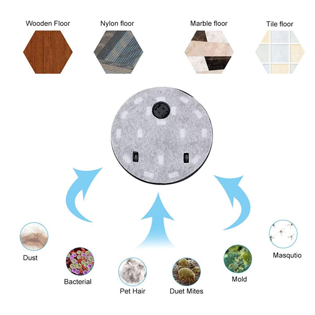 HASTHIP Smart Floor Cleaning Robot for Dust and Pet Hair with Auto Direction Change | Black