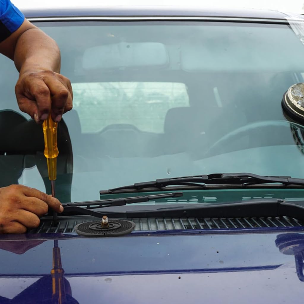 STHIRA Car Wiper Arm Hole Covers for Windshield Protection with Floral Design | PVC 2Pcs 0.62 in Inner 2.95 in Outer Universal Fit