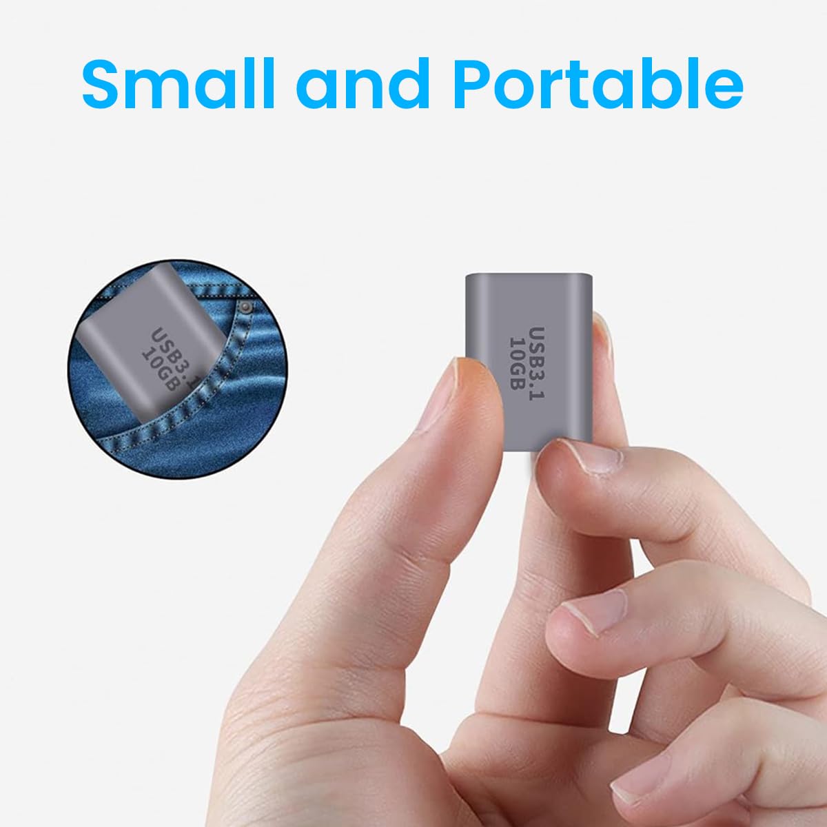 Verilux USB C Female to USB Female Adapter for Laptops and Tablets featuring 10Gbps Data Transfer & 20W OTG Charging | Compact Plug and Play Connector