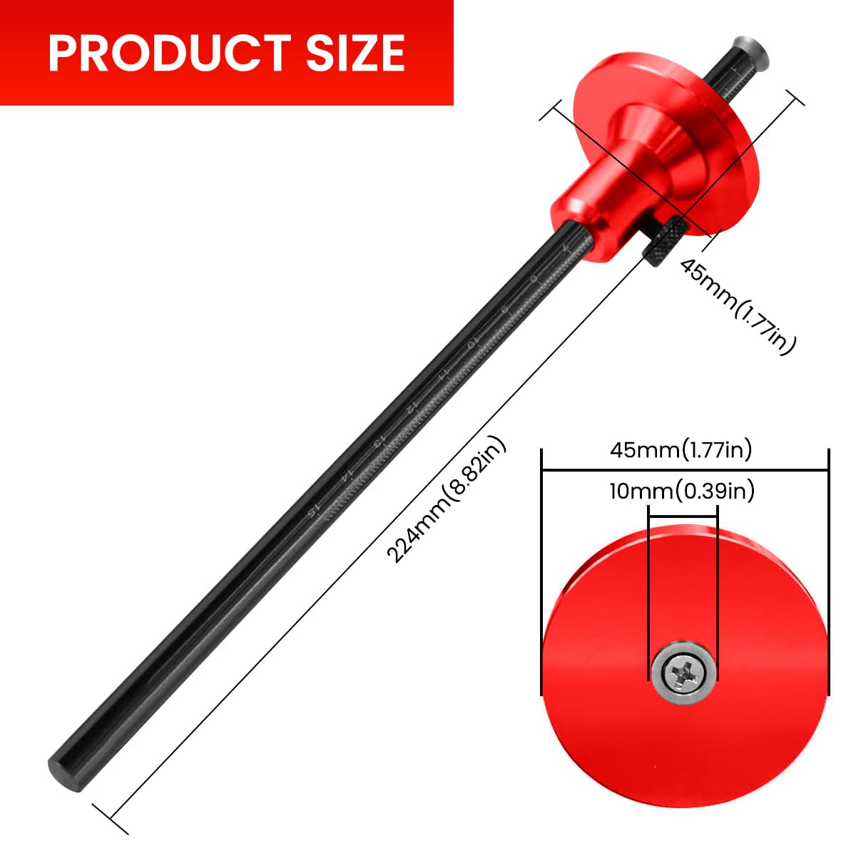 Serplex Wheel Marking Gauge for Woodworking with Adjustable Wheel and Laser Etched Scale | 2 PCS Aluminum Alloy Tool