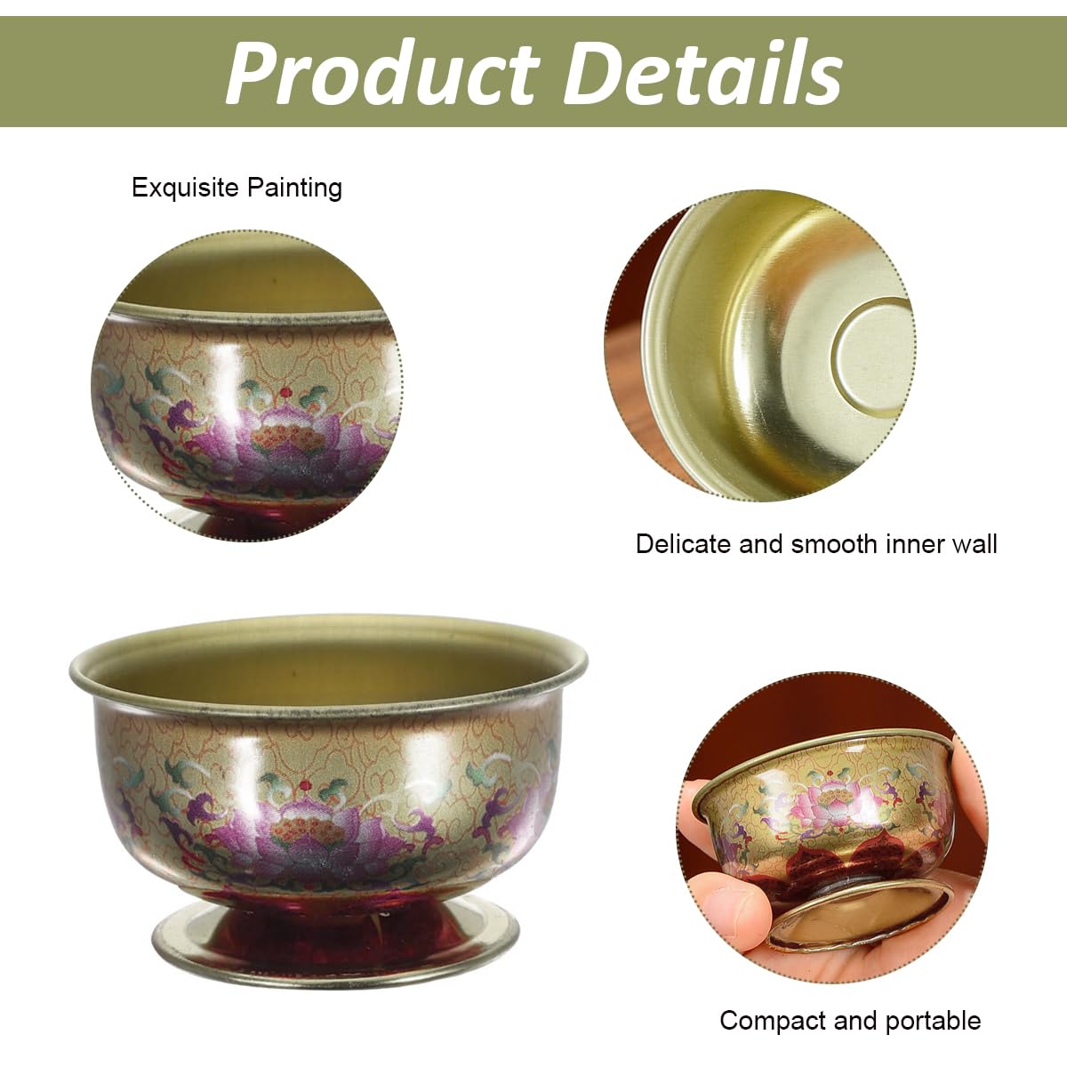 HASTHIP Diwali Decorative Bowls Set for Festive Decor with Lotus Holders & Golden Alloy Finish