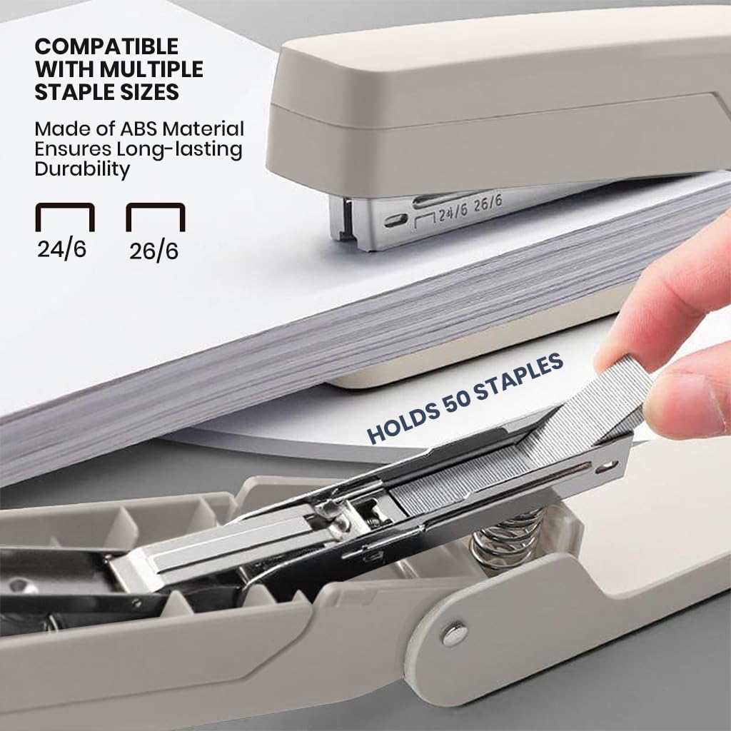 OFIFO Swing Arm Stapler for Office and School Use with 25 Sheet Capacity | 360 Degree Rotating Desk Stapler Including 5000 Staples