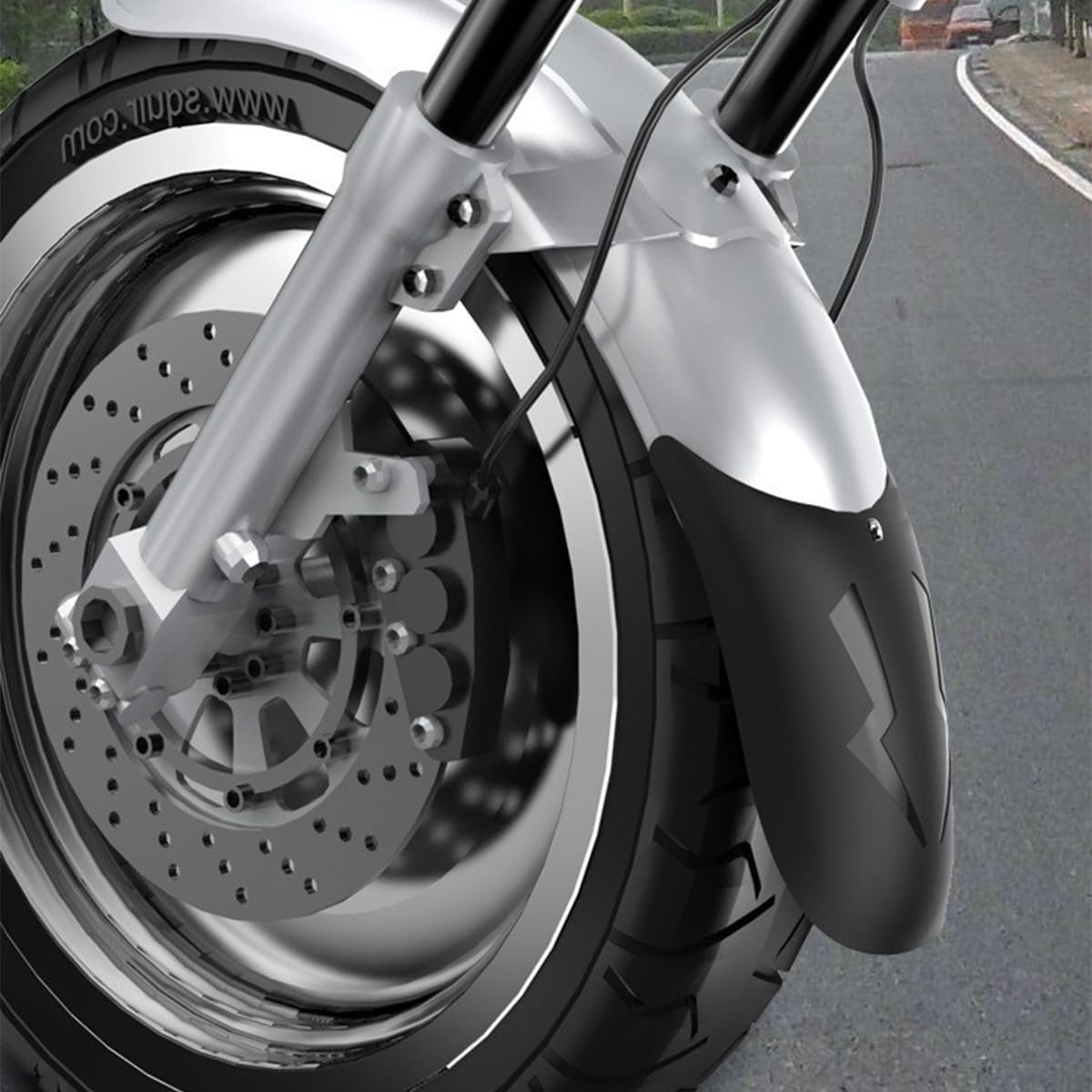 STHIRA Motorcycle Front Mudguard with Screw Pack for Scooters and E-Bikes | Splash Protection