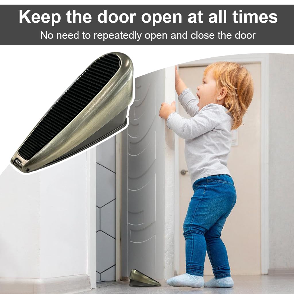 HASTHIP Door Stopper for Home and Office with Spring Loaded Mechanism and 3 in Zinc Alloy Base