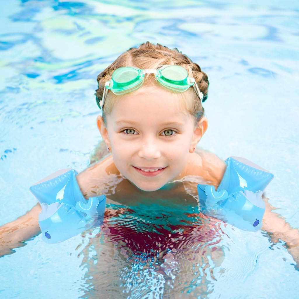 Proberos Inflatable Arm Bands for Kids 25–55 lbs with Dual Air Chamber Safety | Blue