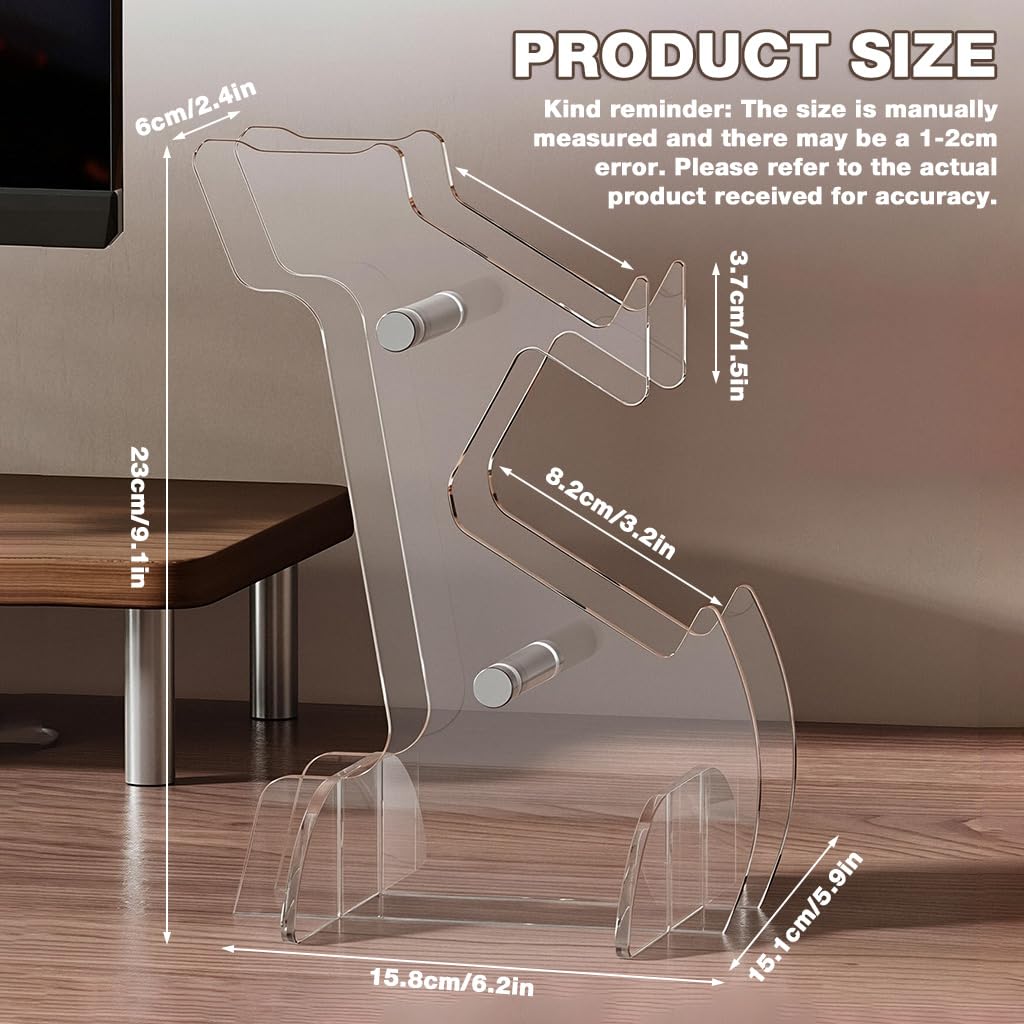 ZORBES Game Controller Headphone Stand with Dual Storage Rack and Clear Acrylic Design | Space Saving Desk Organizer