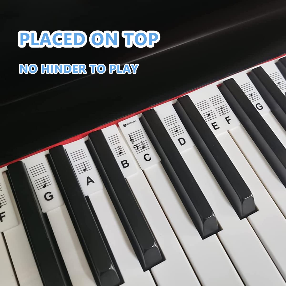 HASTHIP Silicone Piano Keyboard Labels for 61 Key Digital Piano with Removable Design | Practice Note Guide for Beginners