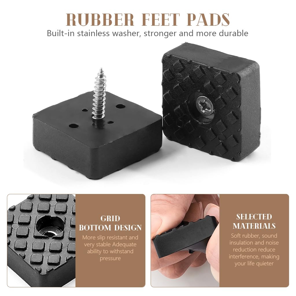 Serplex Furniture Pads for Chairs and Tables with Screw Attachment 20Pcs 30mm Black | Non Slip Feet Covers