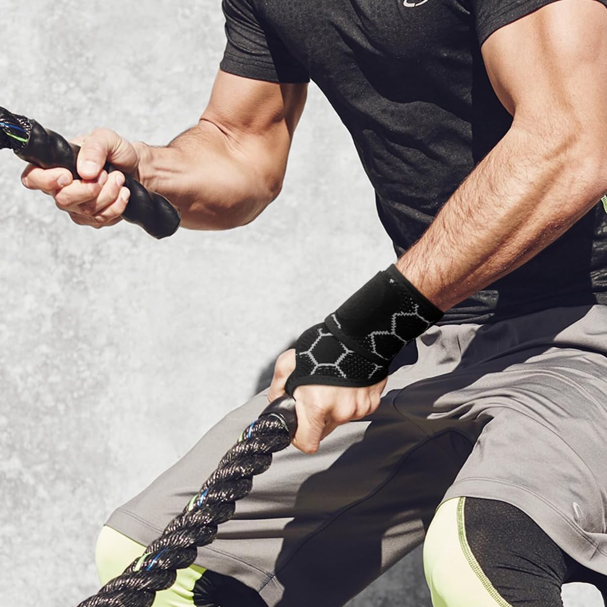 HANNEA Wrist Brace for Carpal Tunnel and Fitness featuring Thumb Loop Support in Black