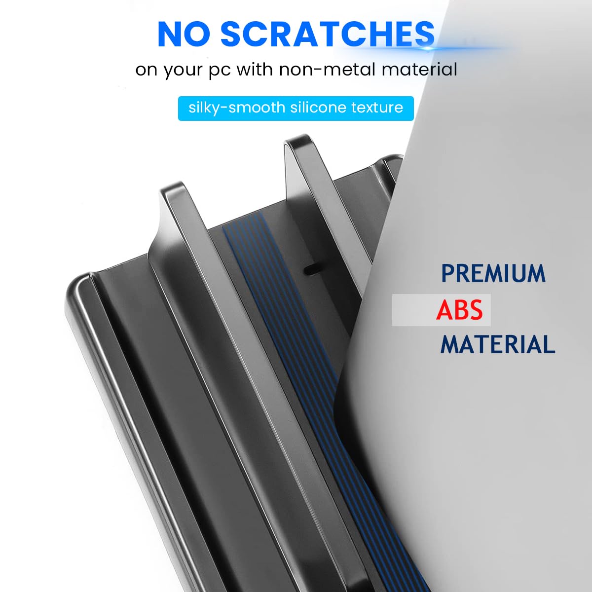 Verilux Adjustable Vertical Laptop Stand for Desk with 1.84 cm Slot Width and ABS Build