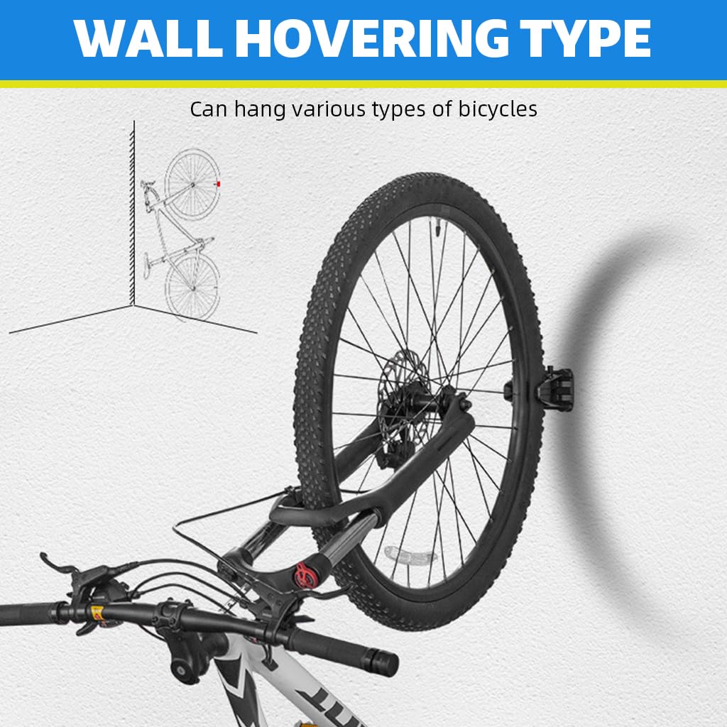 Proberos® Wall Bike Rack Screw Mounted Wall Bike Mount with Drywall Anchors & Screws 15-71mm Adjustable Width Design 66lbs Safe Loading Capacity Universal Wall Mounted Bike Rack for MTB, Kids Bike