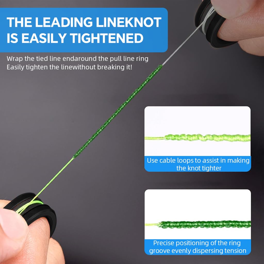 Proberos Fishing Line Ring for Knot Tying and Line Threading with 9mm ID featuring Polished Micro‑Grooved Surface | Zinc‑Aluminum Alloy with Titanium Coating