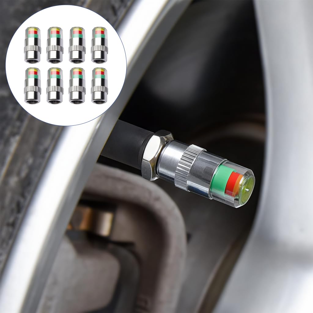 ZIBUYU Car Tire Pressure Monitor Valve Stem Caps Sensor Indicator Set 8 pcs for Vehicles
