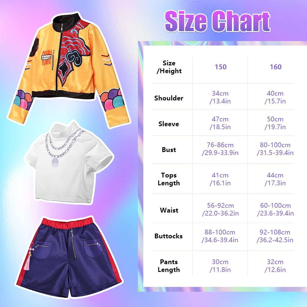 PATPAT Halloween Cosplay Costume for Party featuring Rumi Jacket Shirt and Pants Size 150cm