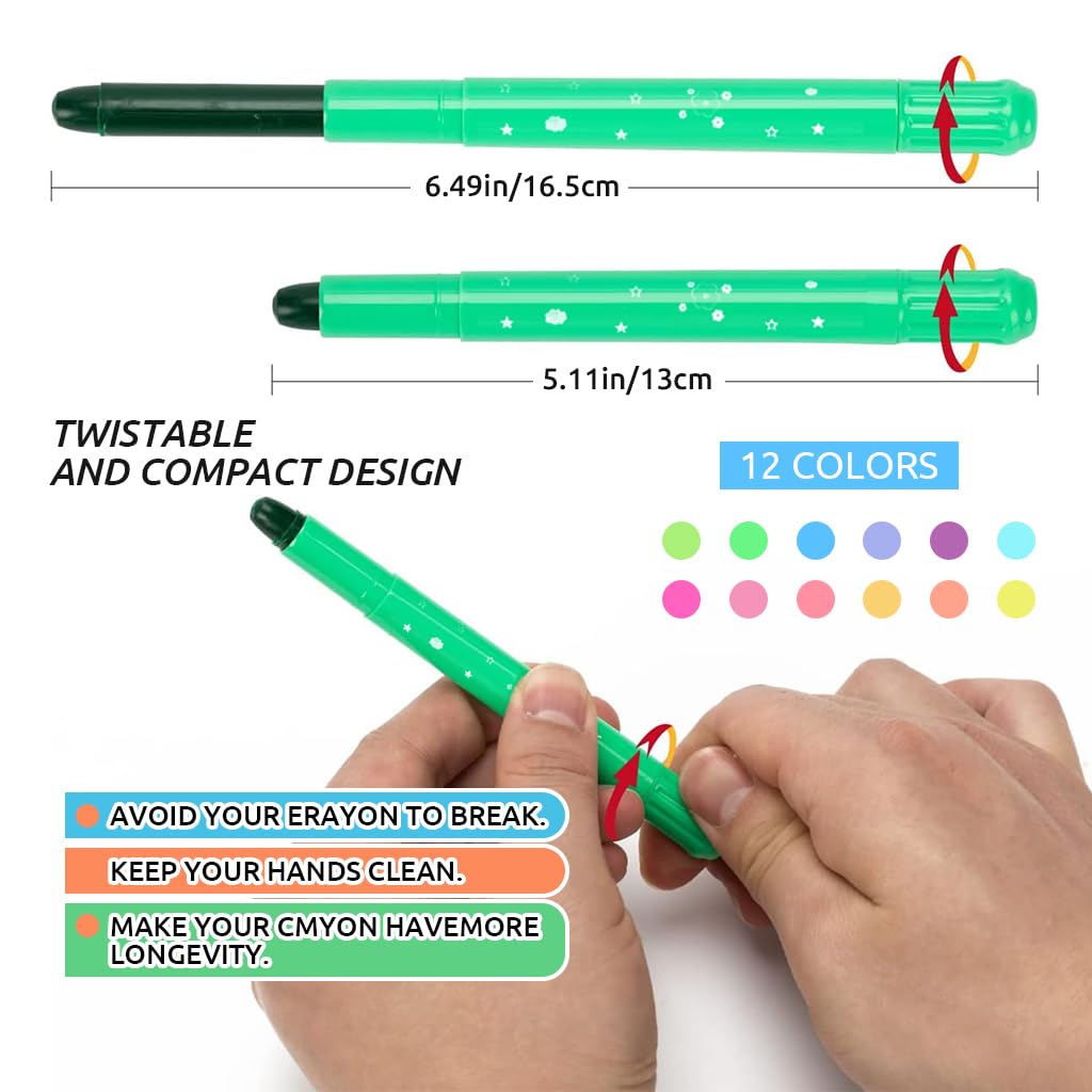 Climberty Bible Highlighters for Note Taking with Rotating Design | 12 Solid Wax Colors