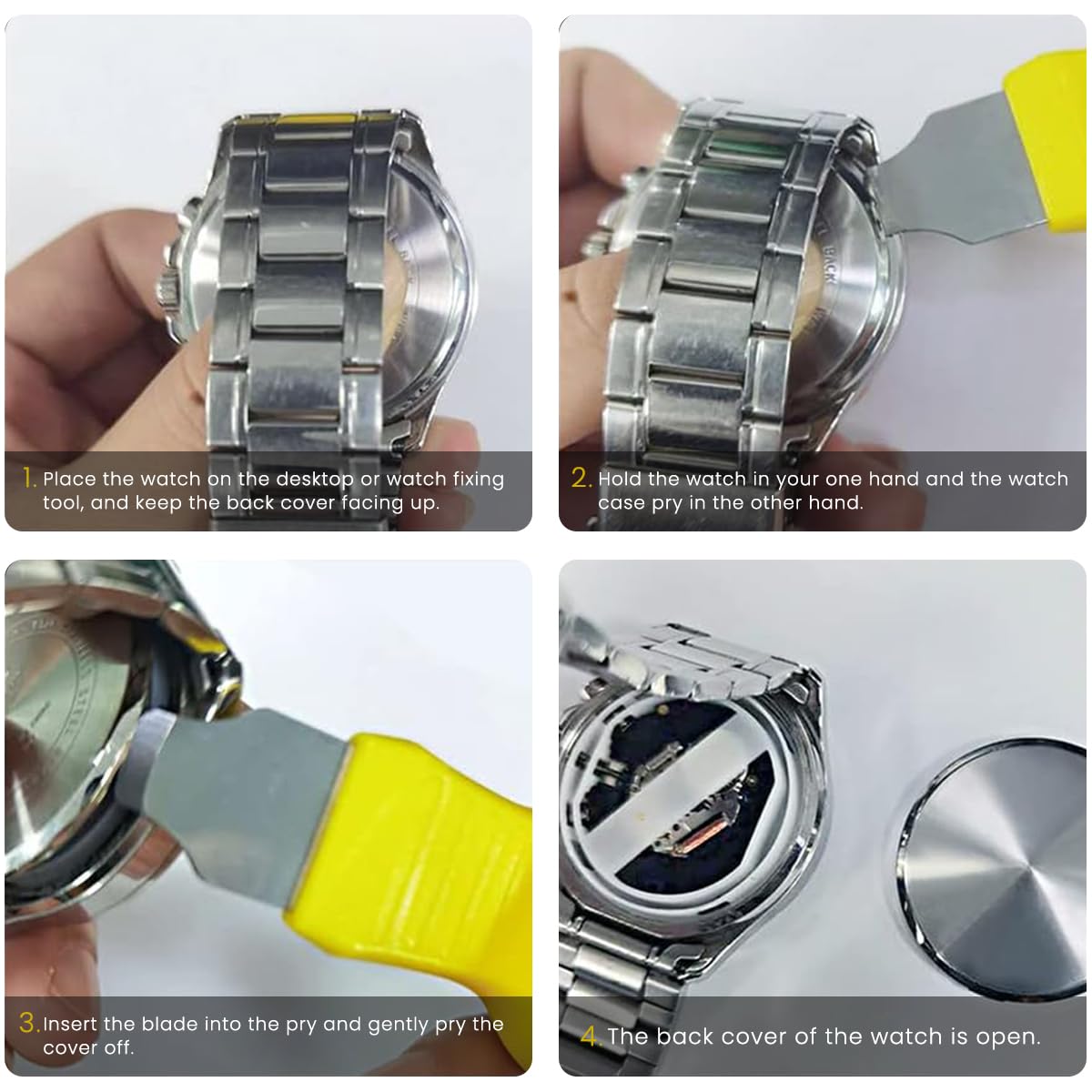 Serplex Watch Repair Kit for Battery Replacement and Strap Adjustment with Stainless Steel Tools & Carrying Case