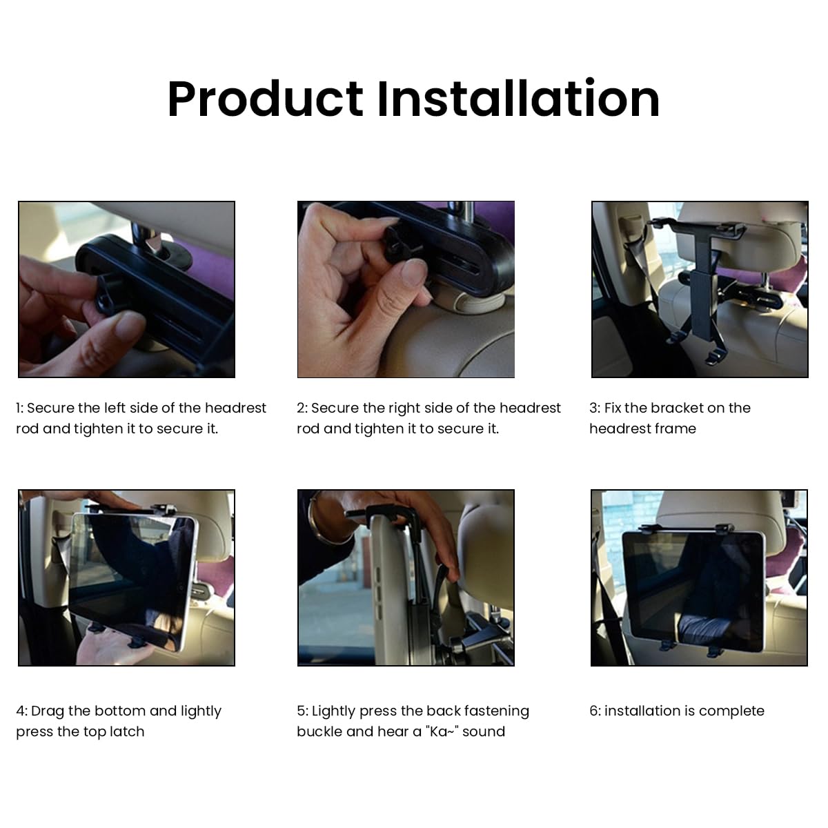 STHIRA Car Tablet Holder for Back Seat with Telescopic Arm Fit for 7–12.9 in Tablets | Adjustable Mount for Kids and Passengers