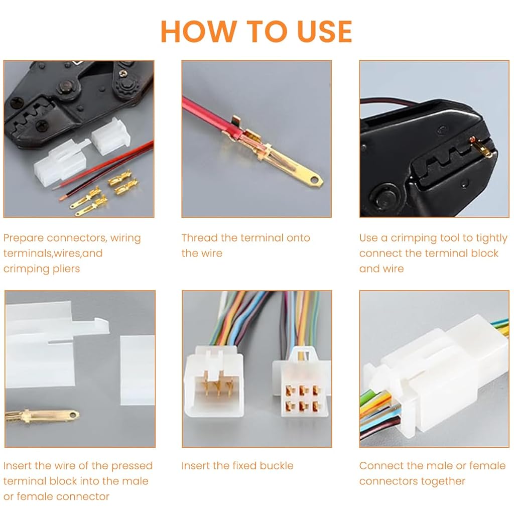 Serplex® 380 Pcs Electrical Wire Connectors Kit 2.8mm Automotive Wire Connectors 2 3 4 6 Pin Male Female Socket Plug and Pin Header Crimp Wire Terminals for Car, Motorcycle, Truck, Scooter, Boats