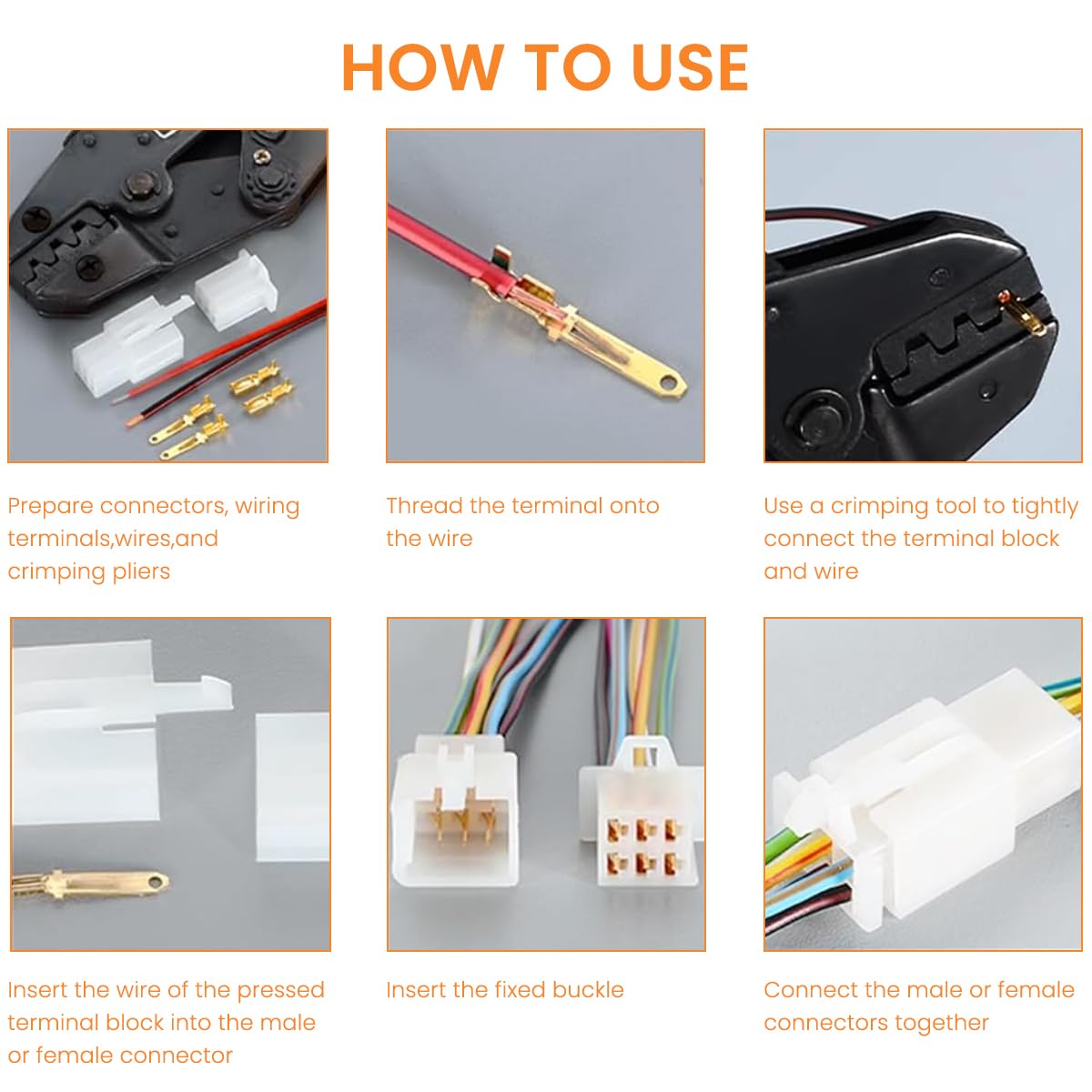 Serplex Electrical Wire Connectors Kit for Automotive Projects with 380 pcs Nylon and Brass Terminals | Easy Pin Assembly for Car and Motorcycle Repairs