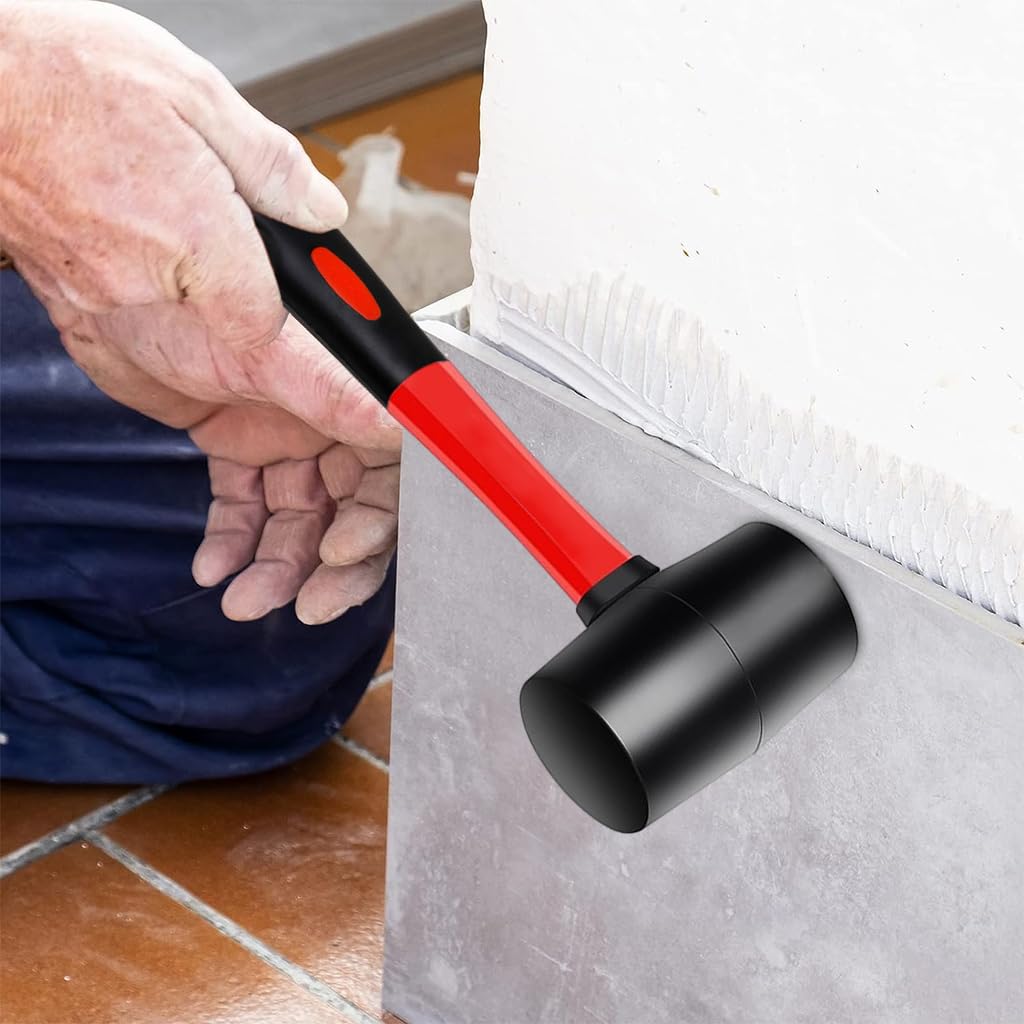 Serplex Rubber Mallet Hammer for Flooring and Woodworking with 12oz Head | Non‑marring Soft Face