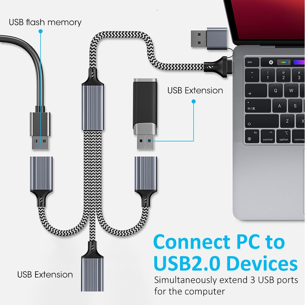 Verilux USB Hub 3.0 for PC and Mac with 5 Gbps Transfer Speed featuring 3 Ports | Type C and USB A Compatibility