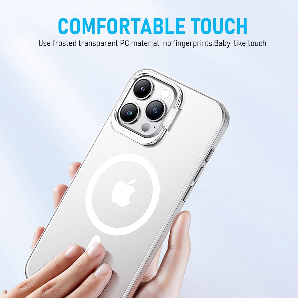 ZORBES Hybrid Back Cover Case for iPhone 14 Pro Max with MagSafe and 2 in 1 Camera Stand