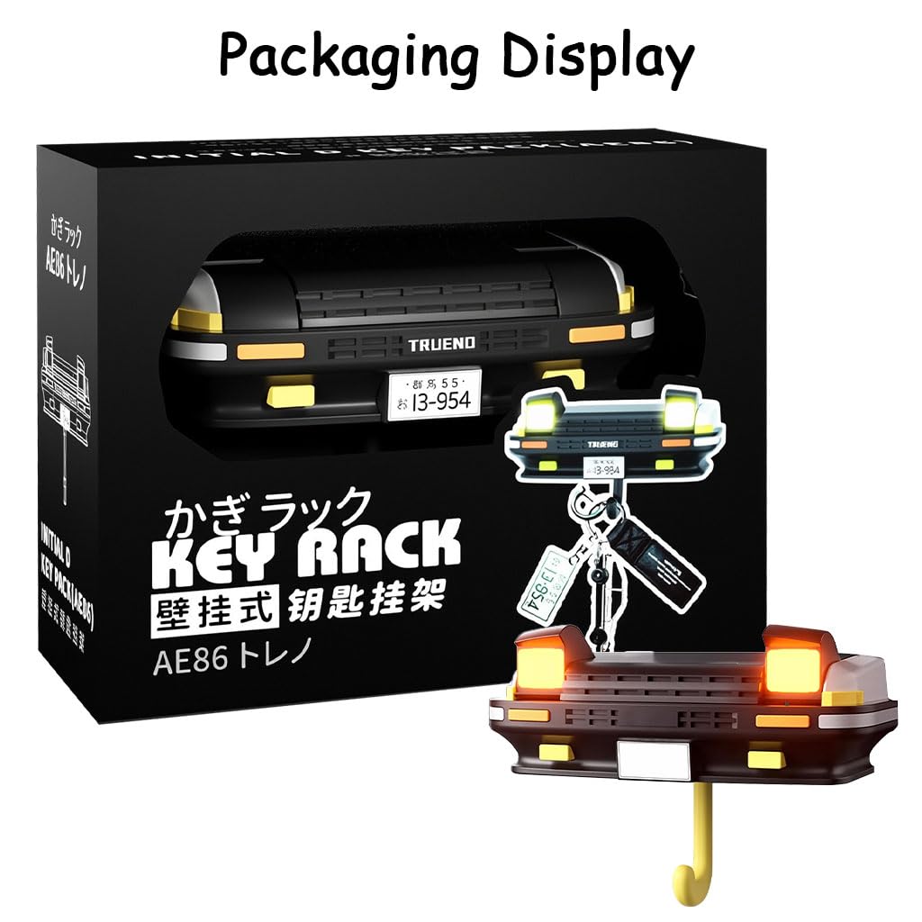 STHIRA Key Holder for AE86 and Miata Fans featuring Motion LED Lights and 3M Adhesive | ABS Wall Organizer